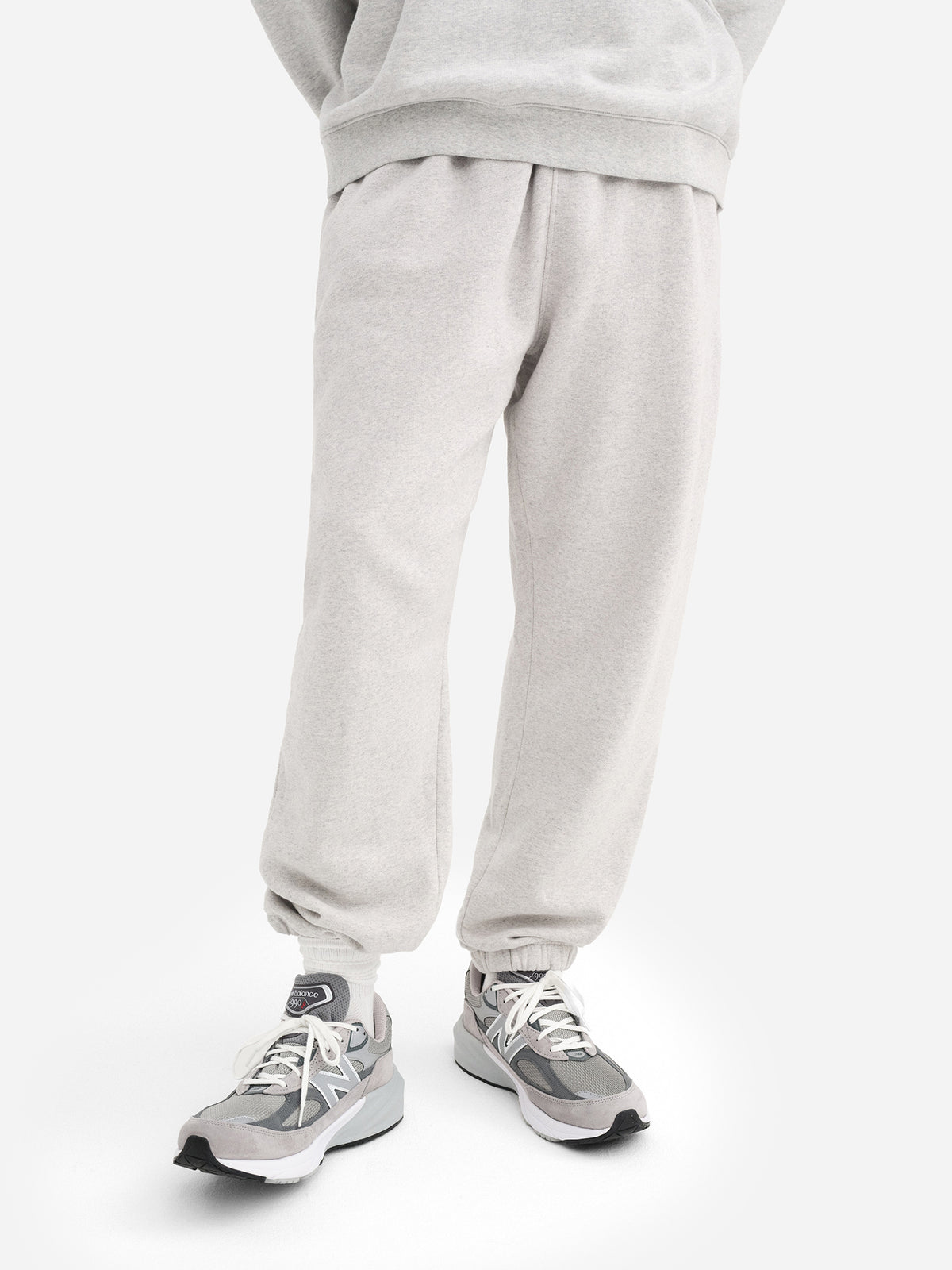 Men's Organic Fleece Relaxed Sweatpant-Sweatpants-MATE the Label-HEATHER GREY-S-MATE the Label