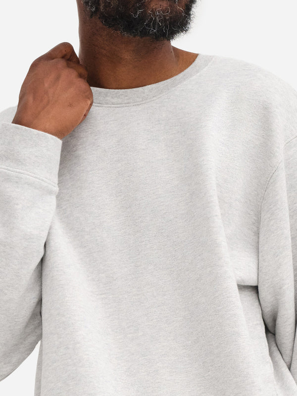 Men's Organic Fleece Crew Neck Sweatshirt-Sweatshirts-MATE the Label-HEATHER GREY-S-MATE the Label