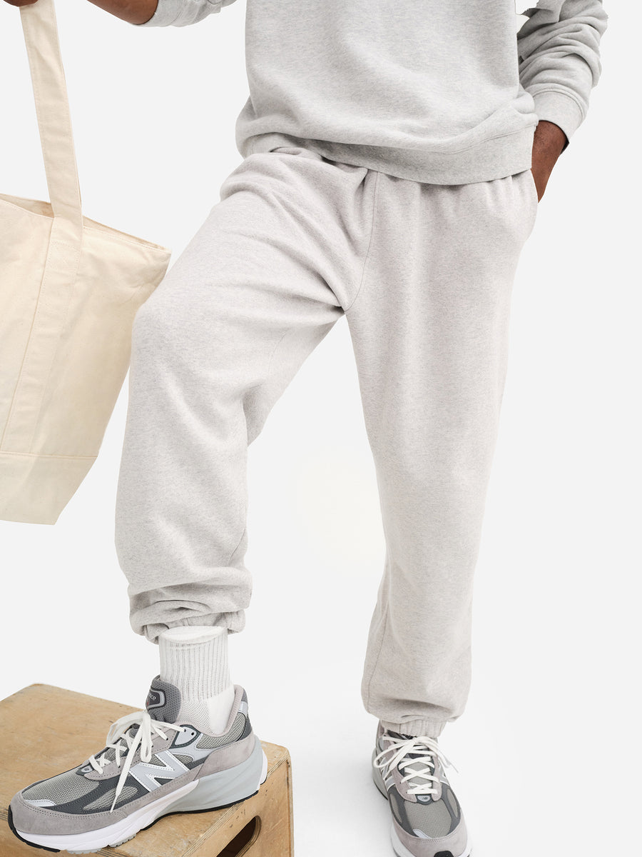 Men's Organic Fleece Relaxed Sweatpant-Sweatpants-MATE the Label-HEATHER GREY-S-MATE the Label