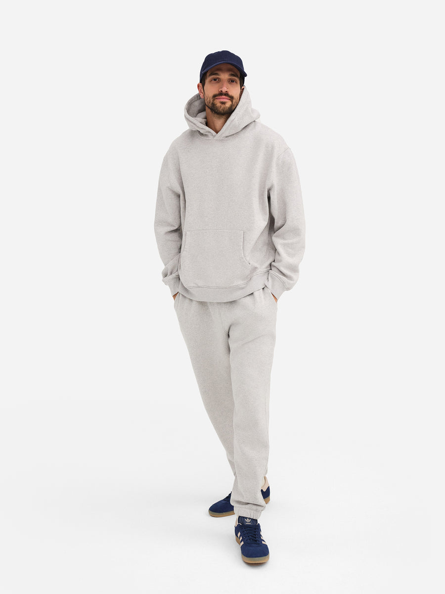 Men's Organic Fleece Hoodie-Sweatshirts-MATE the Label-HEATHER GREY-S-MATE the Label