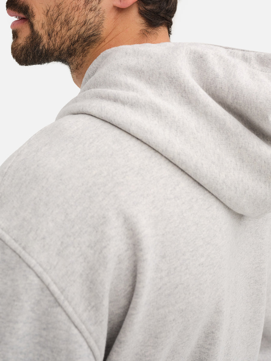 Men's Organic Fleece Hoodie-Sweatshirts-MATE the Label-HEATHER GREY-S-MATE the Label
