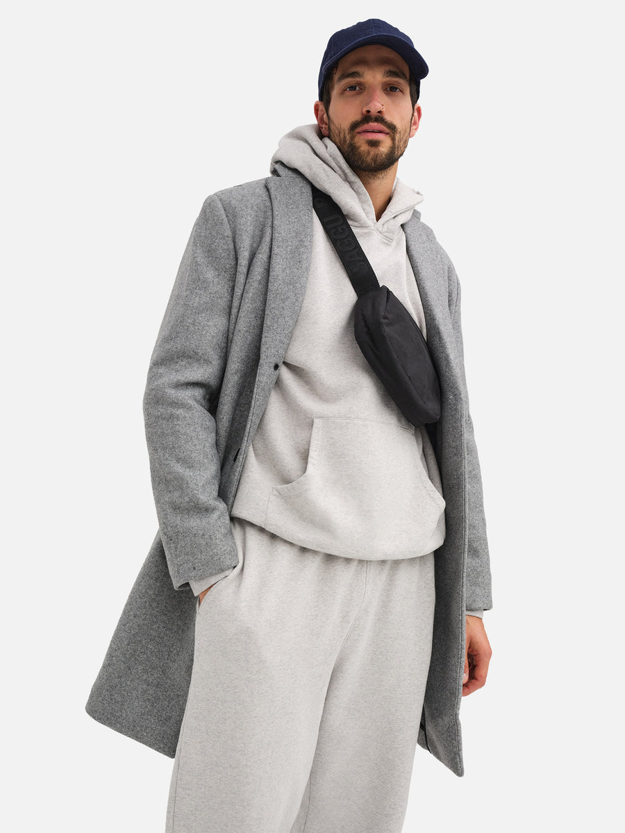 Men's Organic Fleece Hoodie-Sweatshirts-MATE the Label-HEATHER GREY-S-MATE the Label