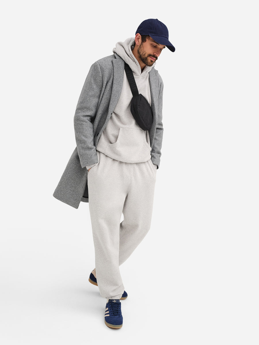Men's Organic Fleece Hoodie-Sweatshirts-MATE the Label-HEATHER GREY-S-MATE the Label