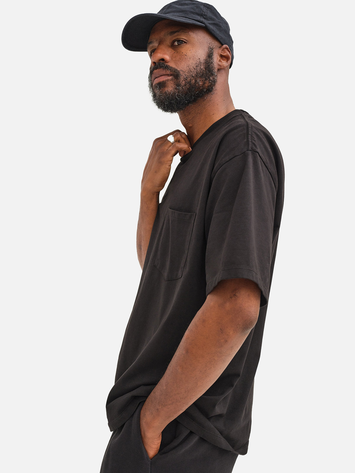 Men's Organic Heavyweight Cotton Relaxed Tee-Tees-MATE the Label-JET BLACK-S-MATE the Label
