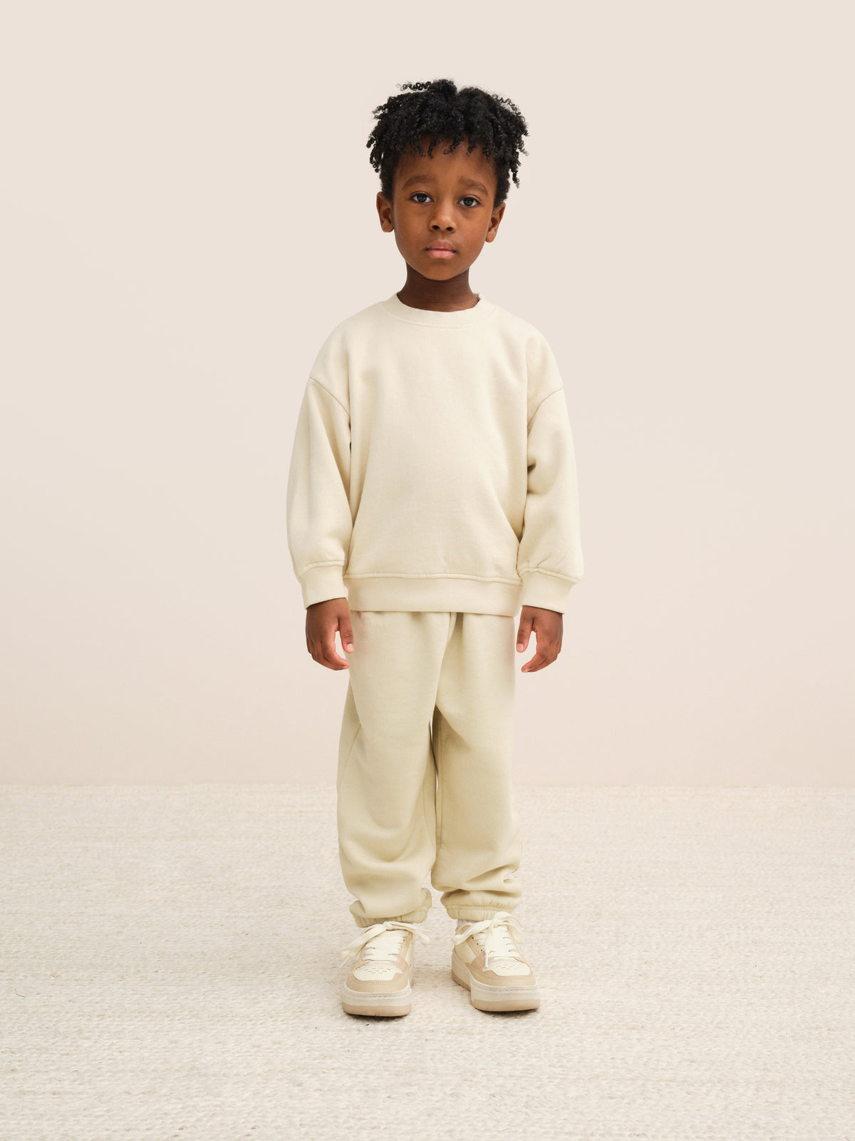 Mini Organic Fleece Crew Neck Sweatshirt-Kids-MATE the Label-BONE-0/6m-MATE the Label