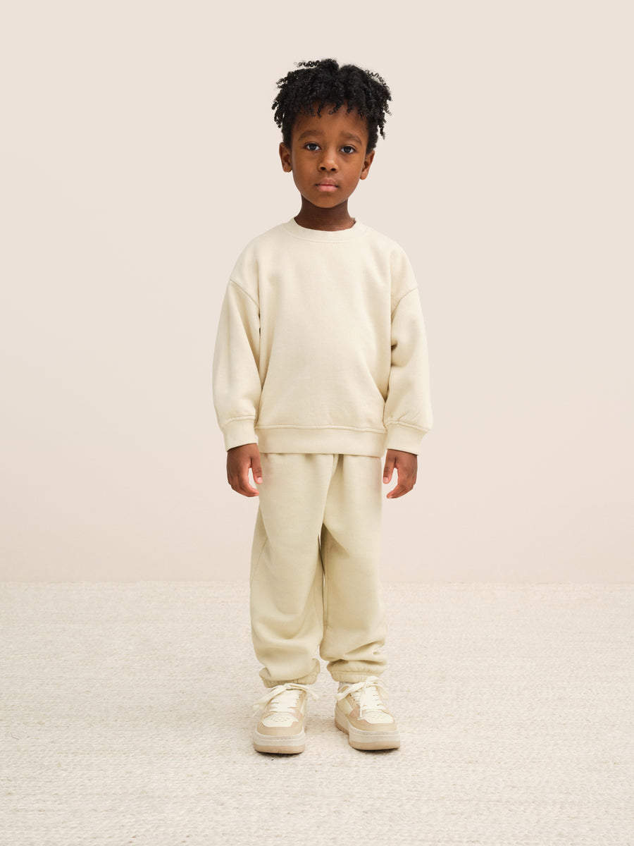 Mini Organic Fleece Crew Neck Sweatshirt-Kids-MATE the Label-BONE-0/6m-MATE the Label