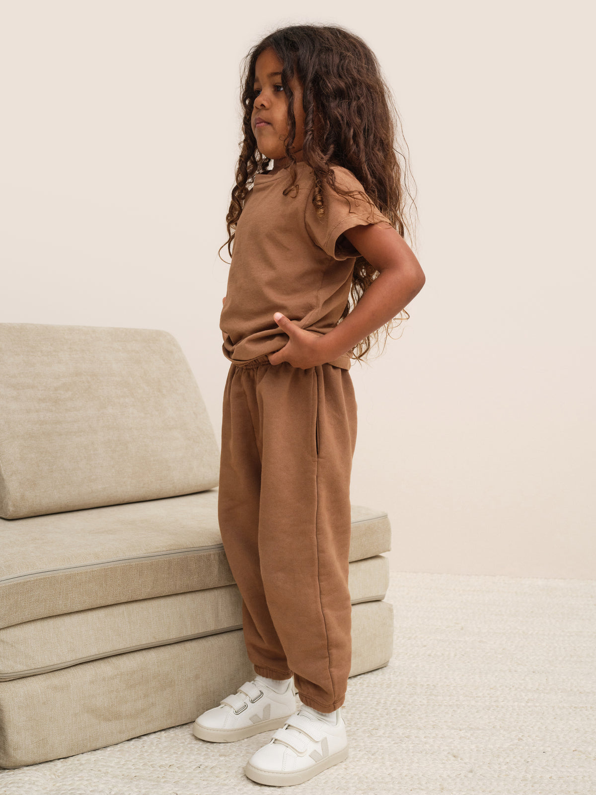 Mini Organic Fleece Sweatpant-Sweatpants-MATE the Label-COFFEE-0/6m-MATE the Label