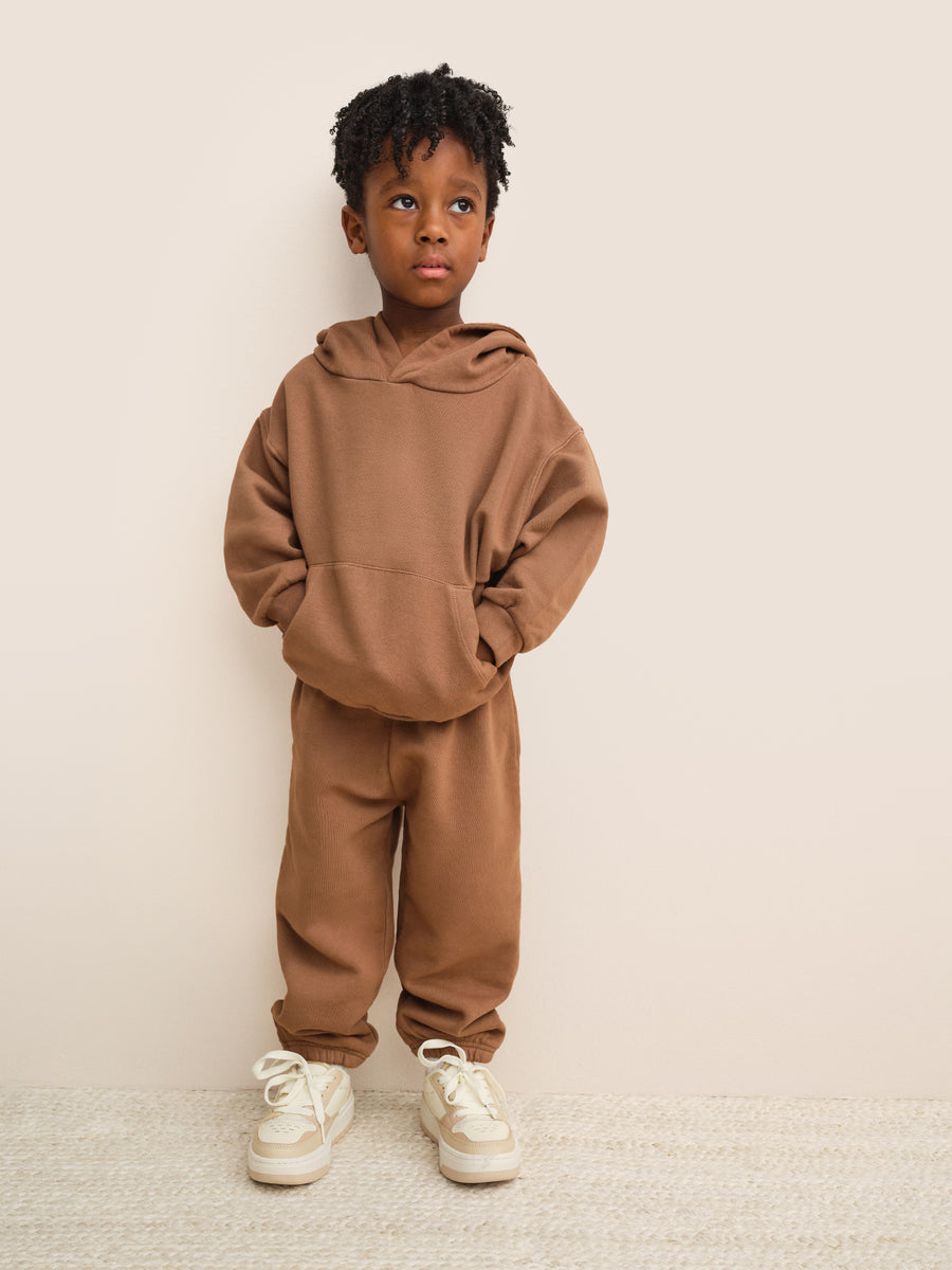 Mini Organic Fleece Hoodie-Sweatshirts-MATE the Label-COFFEE-0/6m-MATE the Label