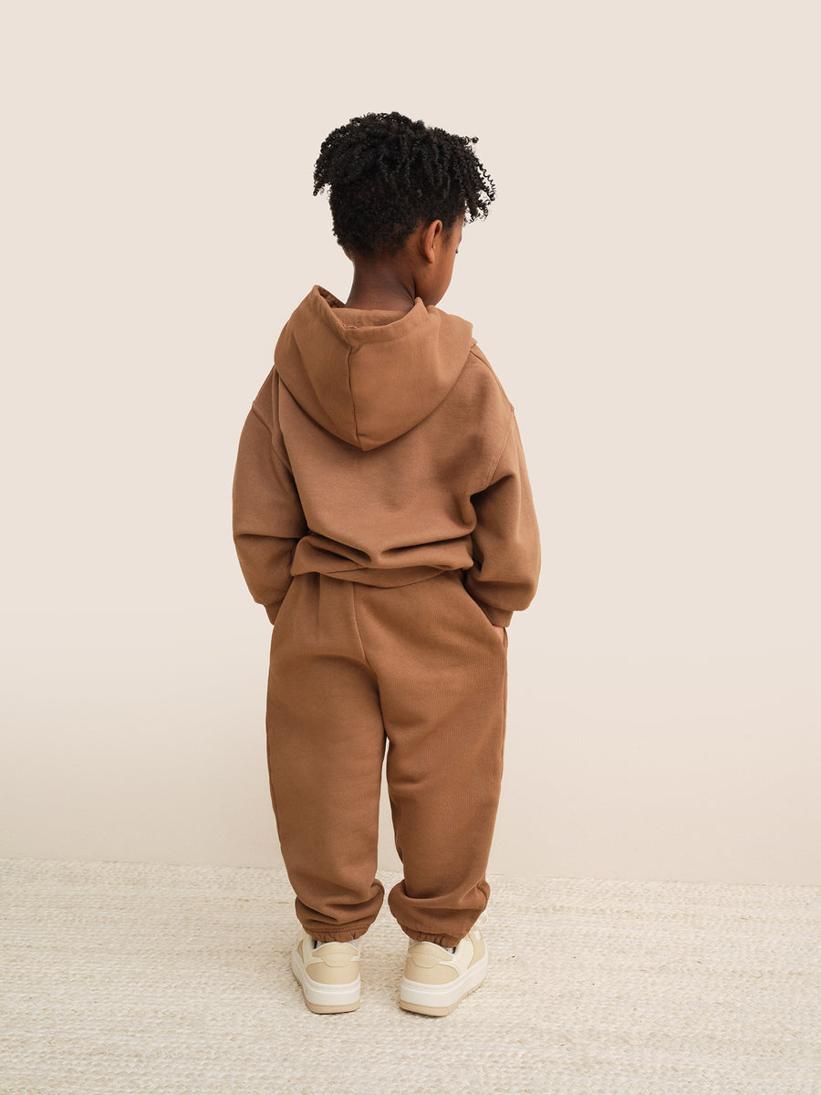 Mini Organic Fleece Hoodie-Sweatshirts-MATE the Label-COFFEE-0/6m-MATE the Label