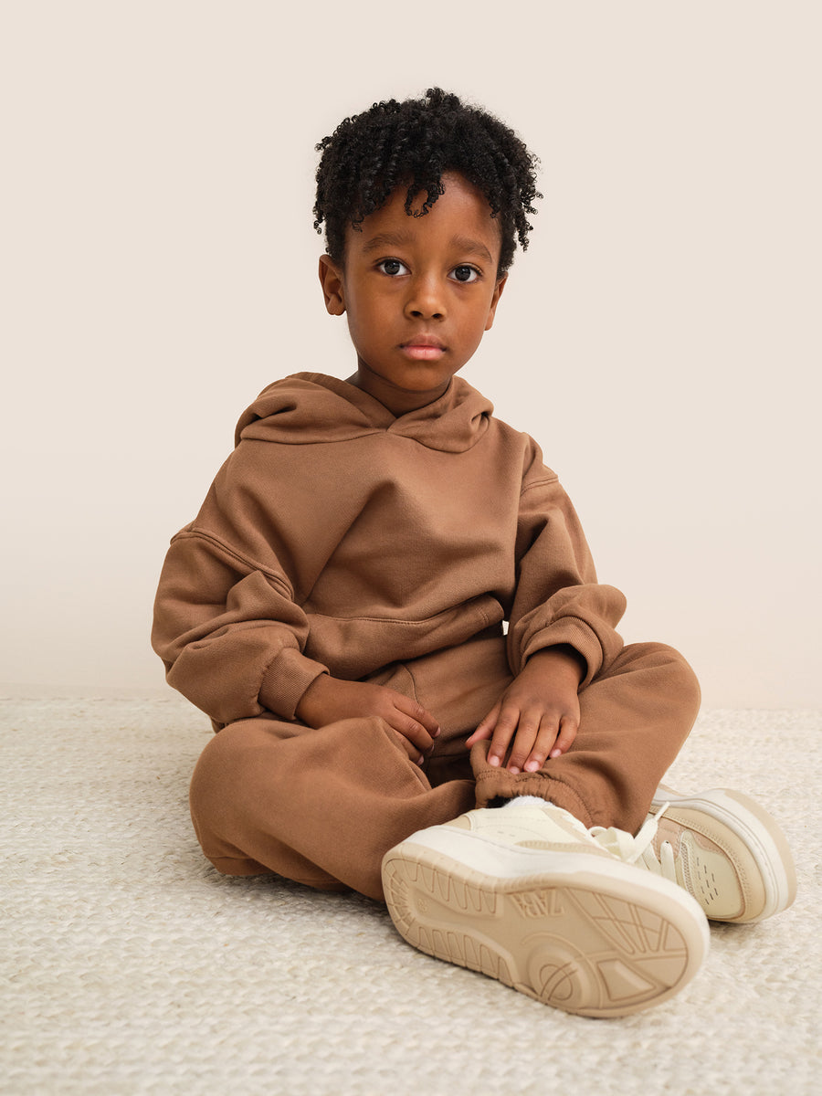 Mini Organic Fleece Hoodie-Sweatshirts-MATE the Label-COFFEE-0/6m-MATE the Label