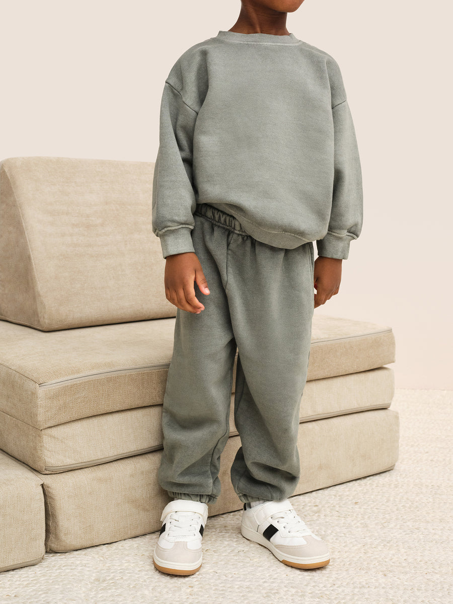 Mini Organic Fleece Crew Neck Sweatshirt-Kids-MATE the Label-FOREST-0/6m-MATE the Label