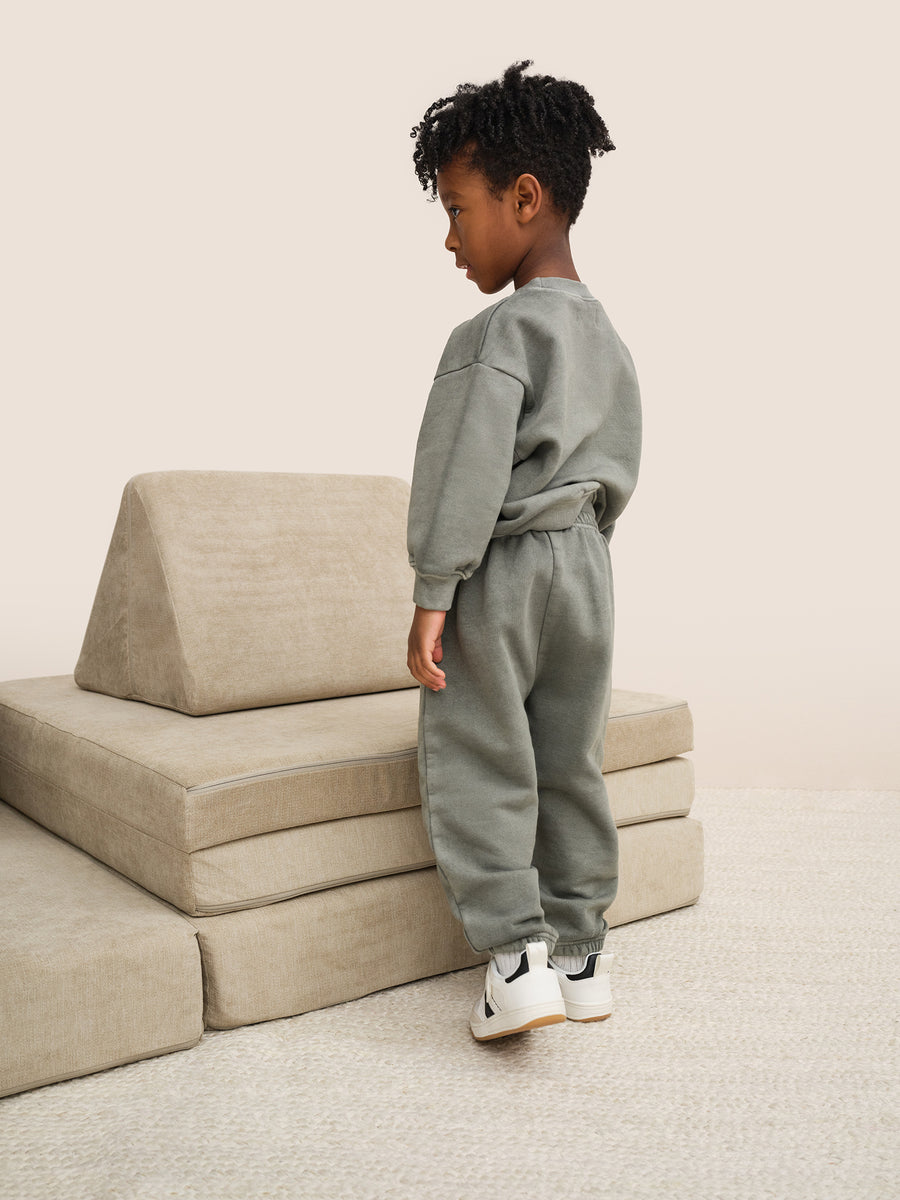 Mini Organic Fleece Crew Neck Sweatshirt-Kids-MATE the Label-FOREST-0/6m-MATE the Label
