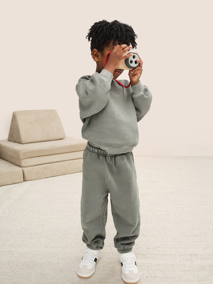 Mini Organic Fleece Crew Neck Sweatshirt-Kids-MATE the Label-FOREST-0/6m-MATE the Label