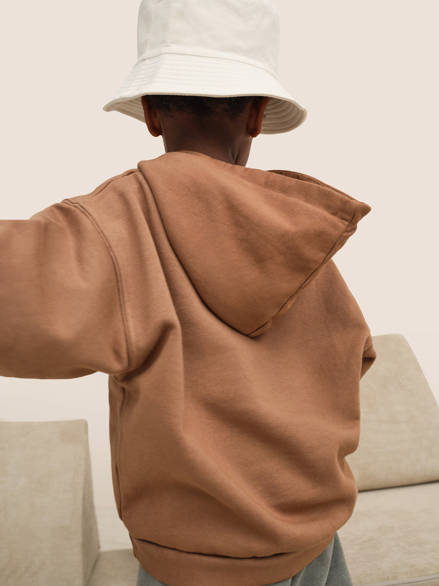 Mini Organic Fleece Hoodie-Sweatshirts-MATE the Label-COFFEE-0/6m-MATE the Label
