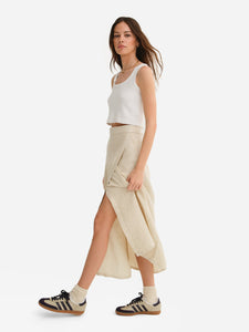 Organic Linen Wrap Skirt