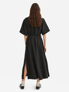 Organic Linen Belt Maxi Dress