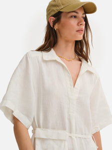 Organic Linen Belt Maxi Dress