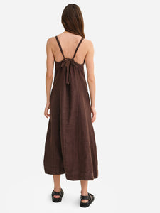 Organic Linen Tie Back Maxi Dress