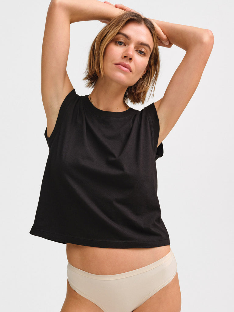 Stretch Organic Cotton Metallic Tank main image 1
