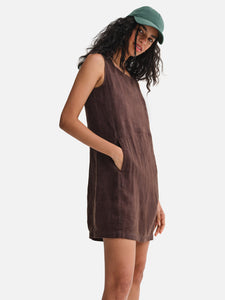Organic Linen Square Neck Mini Dress