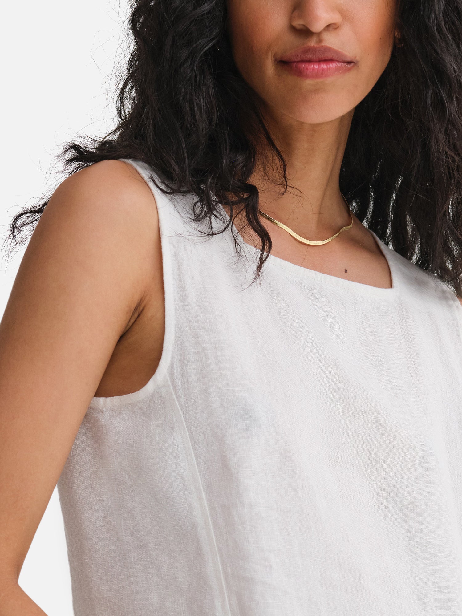 MATE the Label Women's Organic Linen Square Neck Mini Dress MATE the Label Women's Organic Linen Square Neck Mini Dress