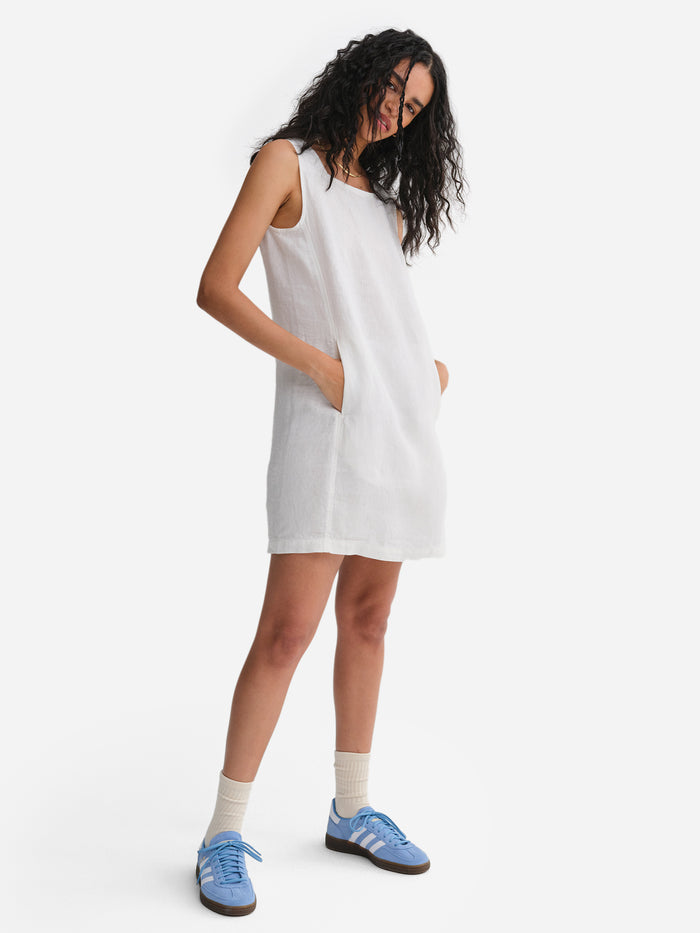 Organic Linen Square Neck Mini Dress