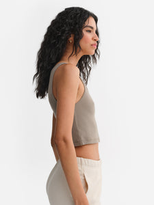 Tencel Rib Crop Square Tank