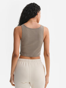 Tencel Rib Crop Square Tank