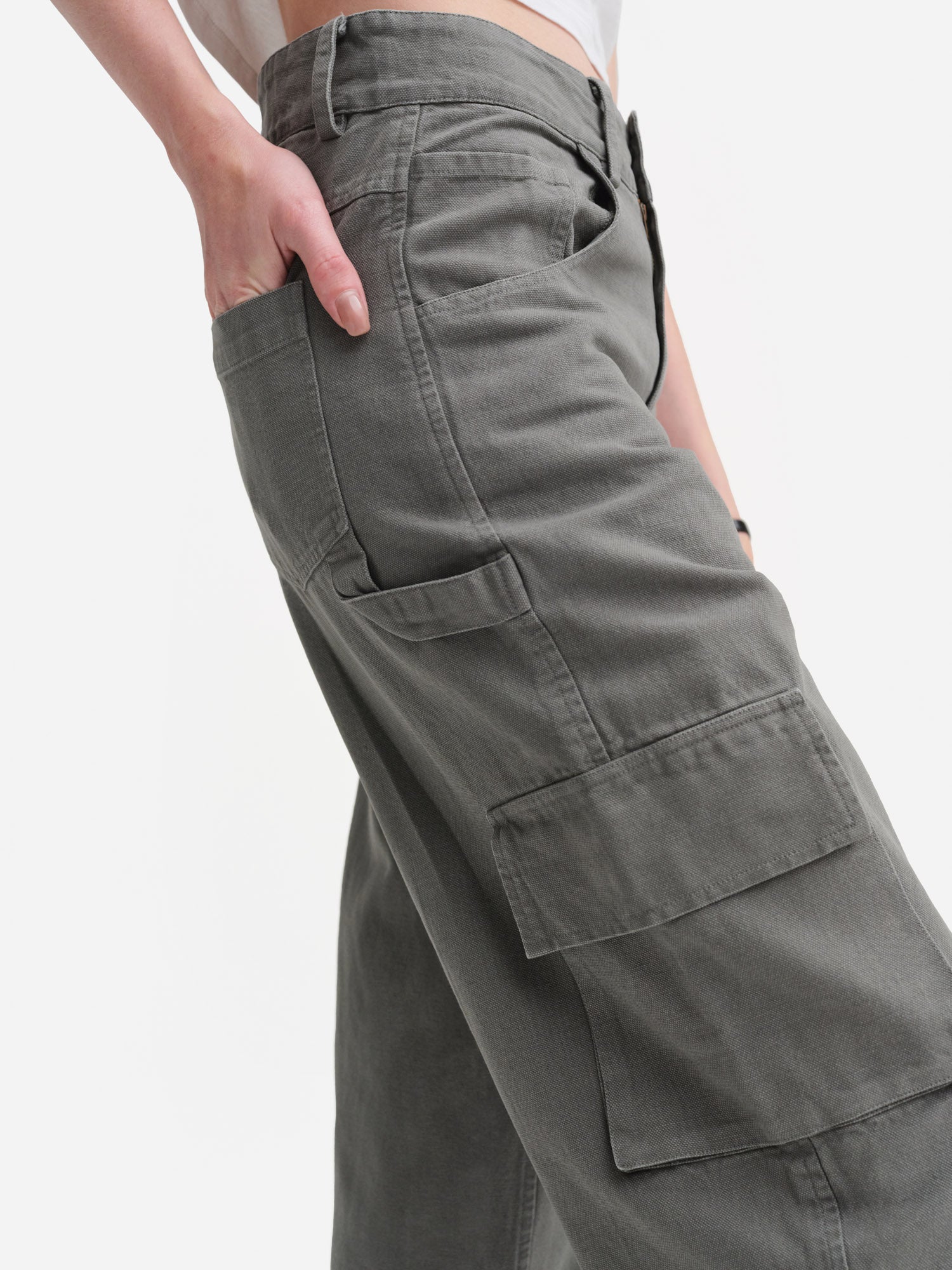 Canvas cargo pants on sale