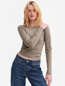 Tencel Rib Long Sleeve Tee