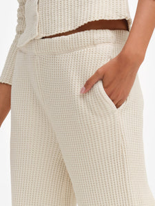 Organic Waffle Wide Leg Sweatpant