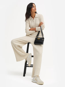 Organic Waffle Wide Leg Sweatpant
