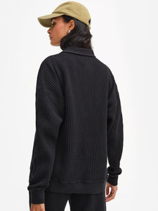 Organic Waffle Collared Half-Zip Sweatshirt