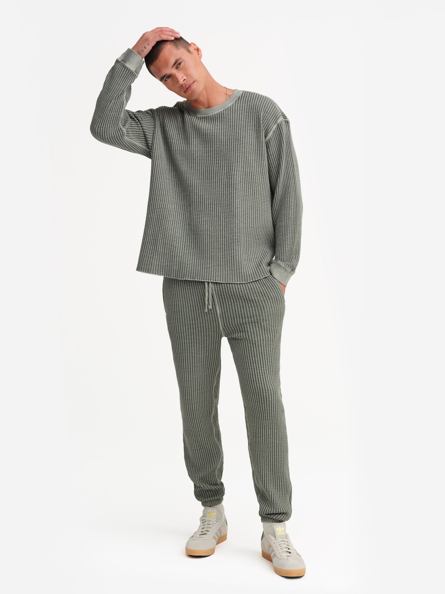 Mens waffle joggers shop