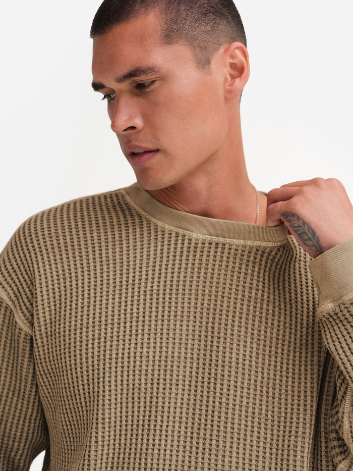 Men's Organic Waffle Crew