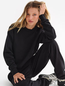 Organic Fleece Shrunken Crew Neck Sweatshirt