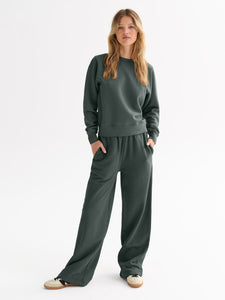 Organic Fleece Shrunken Crew Neck Sweatshirt