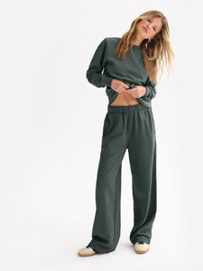 Organic Fleece Shrunken Crew Neck Sweatshirt