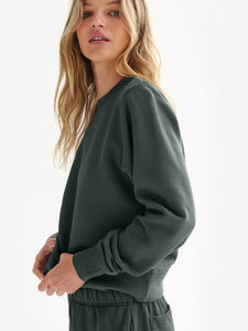 Organic Fleece Shrunken Crew Neck Sweatshirt