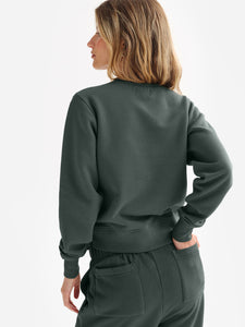 Organic Fleece Shrunken Crew Neck Sweatshirt