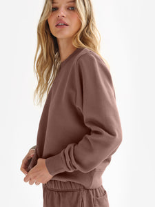 Organic Fleece Shrunken Crew Neck Sweatshirt