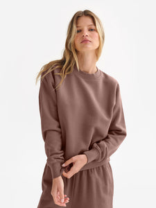 Organic Fleece Shrunken Crew Neck Sweatshirt