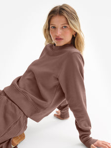 Organic Fleece Shrunken Crew Neck Sweatshirt