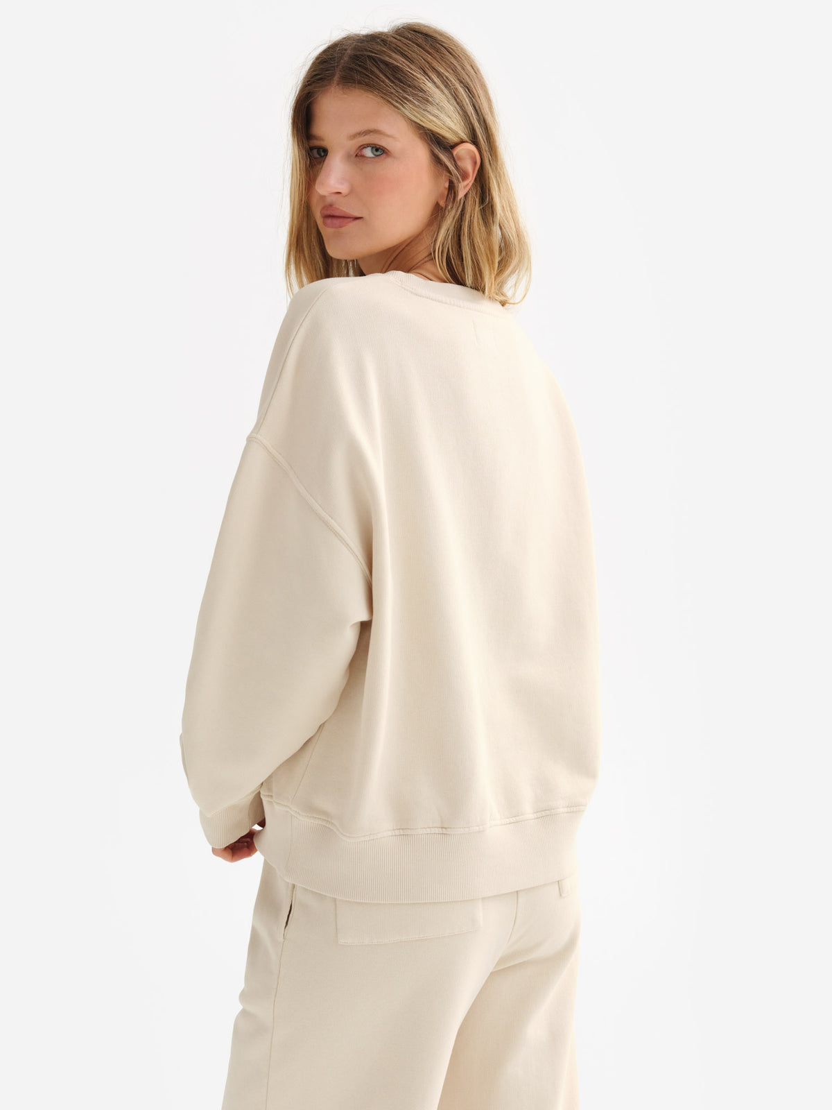 Organic Fleece V-Neck Sweatshirt-Sweatshirts-MATE the Label-BONE-XS-MATE the Label