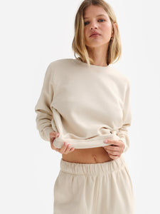 Organic Fleece Shrunken Crew Neck Sweatshirt