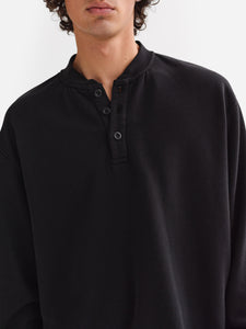 Men's Organic Fleece Henley Sweatshirt