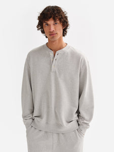 Men's Organic Fleece Henley Sweatshirt