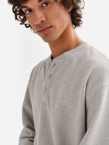 Men's Organic Fleece Henley Sweatshirt