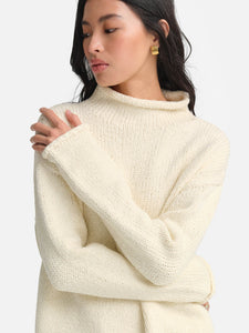 Organic Knit Funnel Neck Sweater