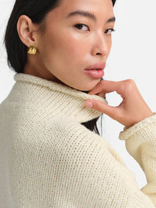 Organic Knit Funnel Neck Sweater